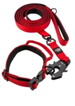 Zestaw spacerowy obroża + smycz miejska Czerwony